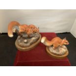 TWO HANDPAINTED WILDLIFE STUDIES BY ARENA FIGURINES OF RED SQUIRRELS