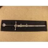 A REPLICA BOXED NAZI NAVAL DRESS DAGGER, 26CM BLADE AND A BOXED DAGGER, 24.5CM BLADE (2)