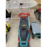 A BOSCH ELECTRIC LAWN MOWER AND A FURTHER GARDEN STORAGE BOX