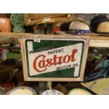 A FRAMED CASTROL MOTOR OIL SIGN