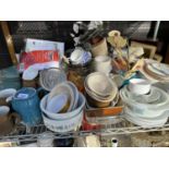 A LARGE QUANTITY OF CERAMIC KITCHEN ITEMS TO INCLUDE DENBY, JUGS, PLATES AND TUREENS ETC