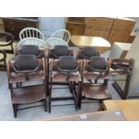 SEVEN STOKKE TRIPP TRAP HIGH CHAIRS