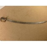 A 19TH CENTURY 1796 PATTERN SWORD, 75CM CURVED BLADE WITH ACID ETCHED DECORATION, BRASS GUARD