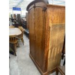 A VICTORIAN SATINWOOD TWO DOOR WARDROBE SECTION, ENCLOSING TWO DRAWERS AND ONE SLIDE, 43" WIDE