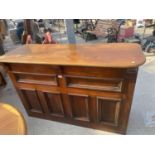 A VICTORIAN MAHOGANY COUNTER WITH PANELLED FRONT, 60" WIDE