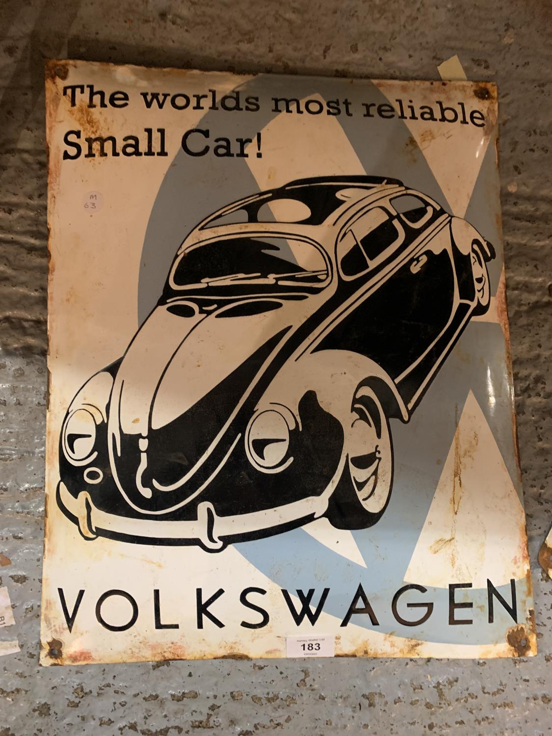 A 'VOLKSWAGEN' ENAMEL SIGN