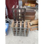 TWO WOODEN WINE RACKS