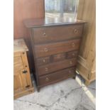 A STAG MINSTREL CHEST OF THREE SHORT AND FOUR LONG DRAWERS, 32" WIDE