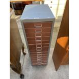 A MODERN METALWARE FIFTEEN DRAWER CHEST, 11" WIDE