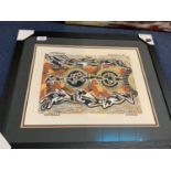 AN ORIGINAL FRAMED ABORIGINAL PAINTING 'WATERHOLES' BY M CONLON