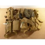 A COLLECTION OF BRITISH WORLD WAR II PERIOD WEBBING, TO INCLUDE BREN GUN POUCHES, BELT AND