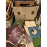 A STORAGE/CARRY CASE OF LPS AND SINGLE RECORDS OF VARIOUS GENRES