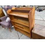 TWO OPEN PINE BOOKSHELVES