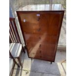 A MID 20TH CENTURY WALNUT CHEST OF SIX DRAWERS, 24" WIDE