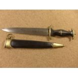 A REPLICA NAZI SS DAGGER, 22CM BLADE