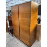 A MEREDEW TEAK DOUBLE WARDROBE