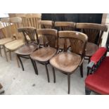 FOUR BENTWOOD DINING CHAIRS AND TWO SIMILAR CHAIRS