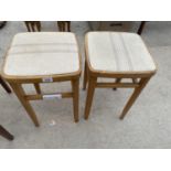 A PAIR OF MID 20TH CENTURY KITCHEN STOOLS