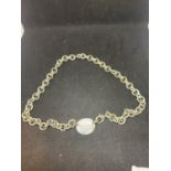 A HEAVY CHAIN WITH PLATE 'PLEASE RETURN TO TIFFANY & CO NEW YORK 925'