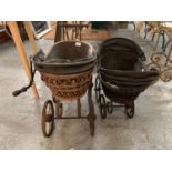 A PAIR OF VINTAGE STYLE DOLLS PRAMS