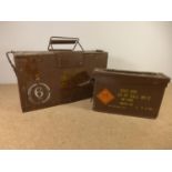 TWO MILITARY AMMUNITION BOXES (2)