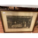 A FRAMED ETCHING 'THE FISHMONGERS SHOP'