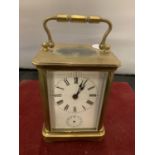 A LATE VICTORIAN CARRIAGE CLOCK H:10CM