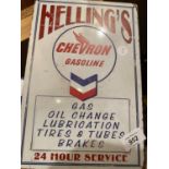 A METAL 'HELLINGS' SIGN