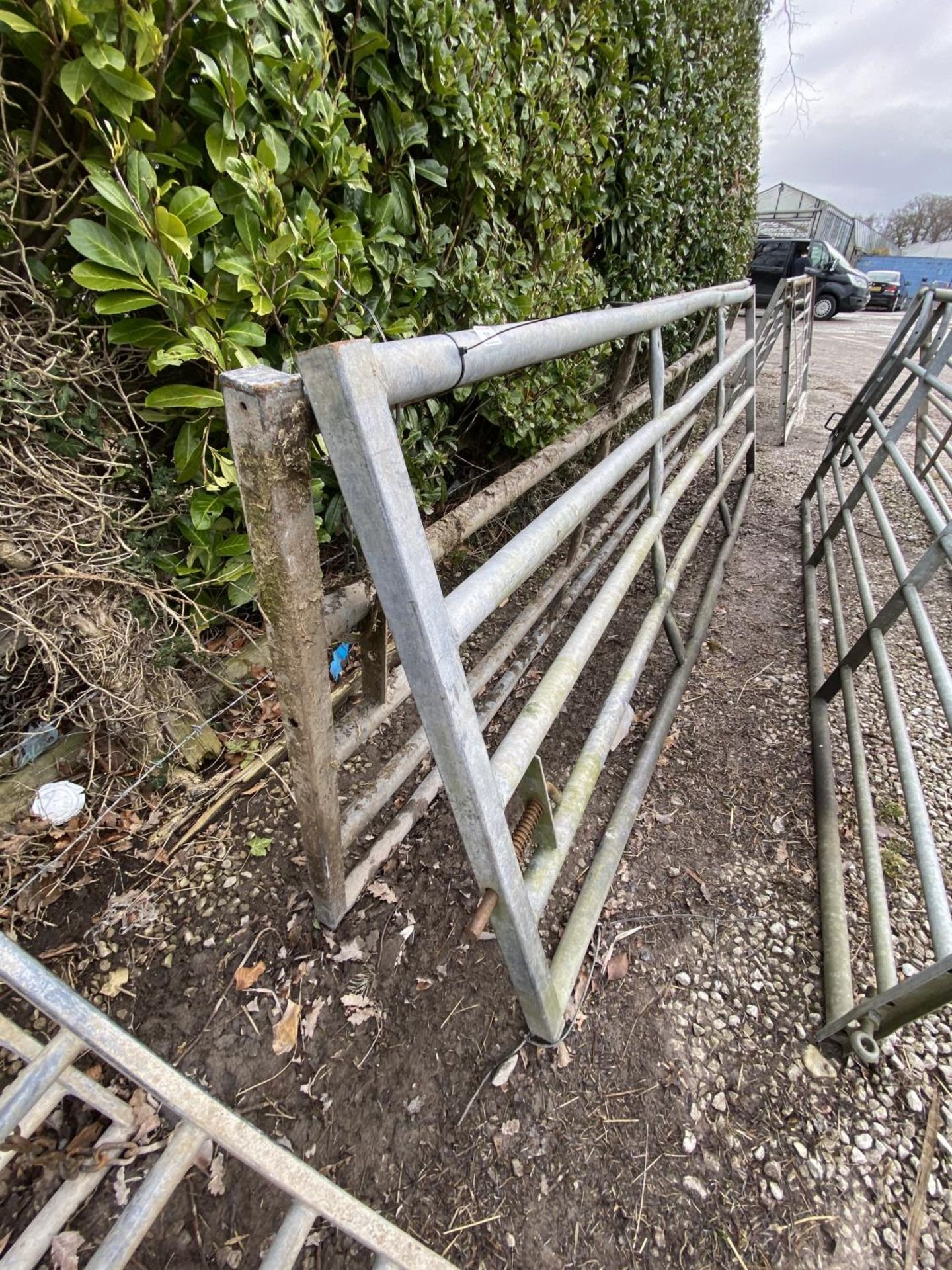 TWO GALVANISED GATES, ONE 12' AND ONE 13' - + VAT