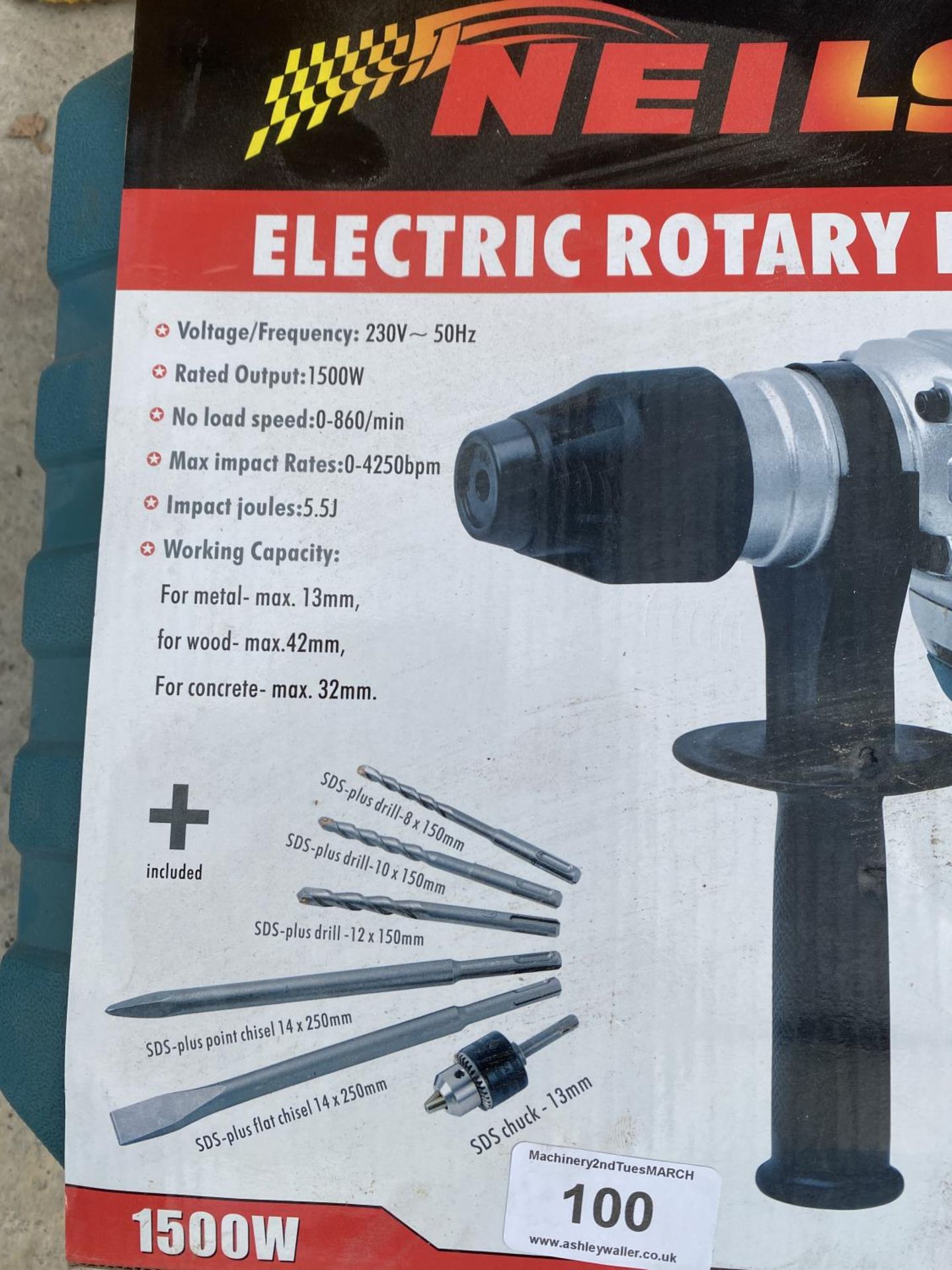 A NEILSON ELECTRIC ROTARY HAMMER DRILL SET + VAT - Image 2 of 2