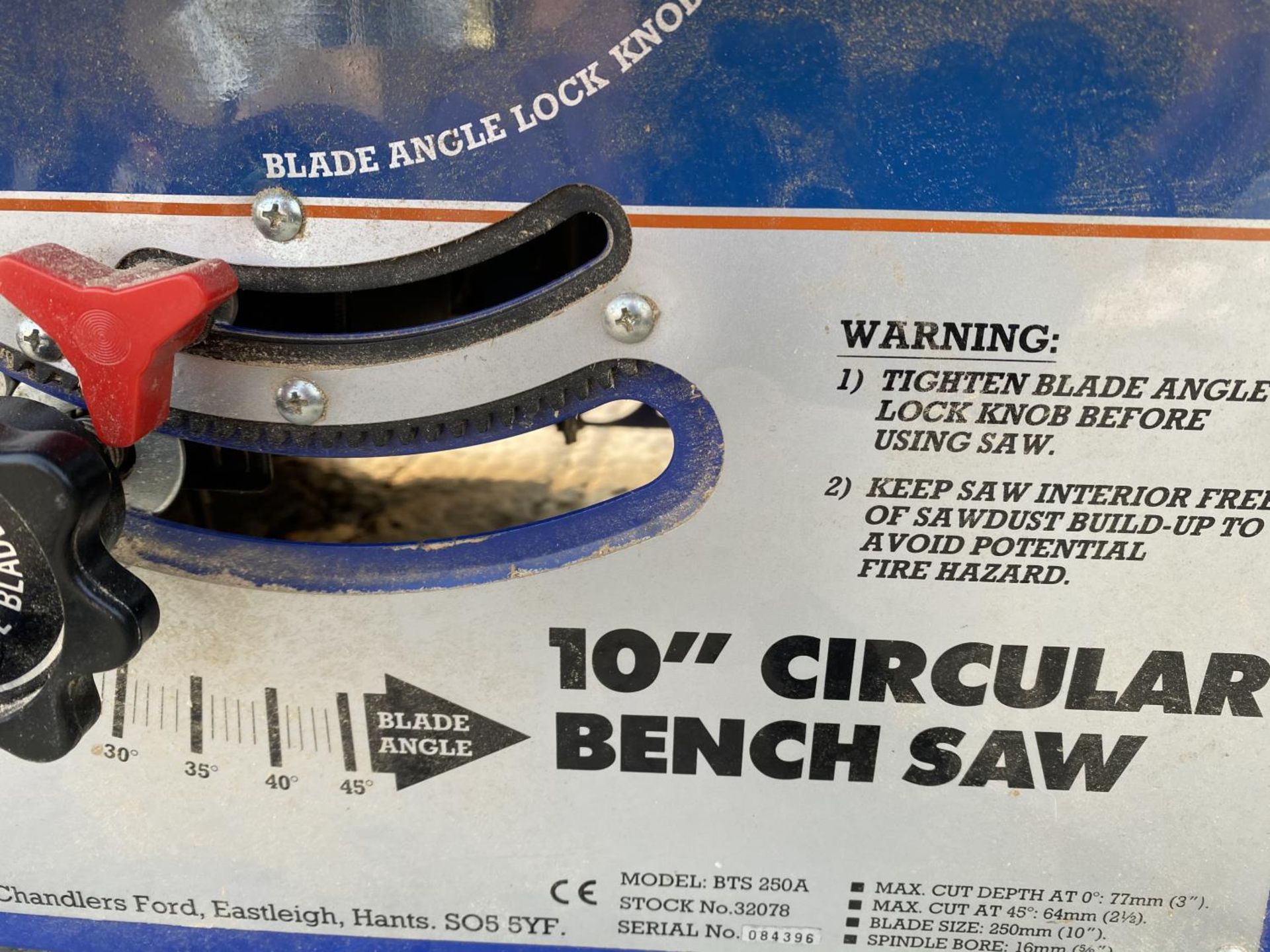 A DRAPER 10" CIRCULAR SAW BENCH - NO VAT - Image 2 of 3