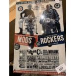 A 'MODS AND ROCKERS' METAL SIGN