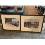 TWO WOODEN FRAMED LIMITED EDITION PRINTS SIGNED 'GEORGE THOMPSON'