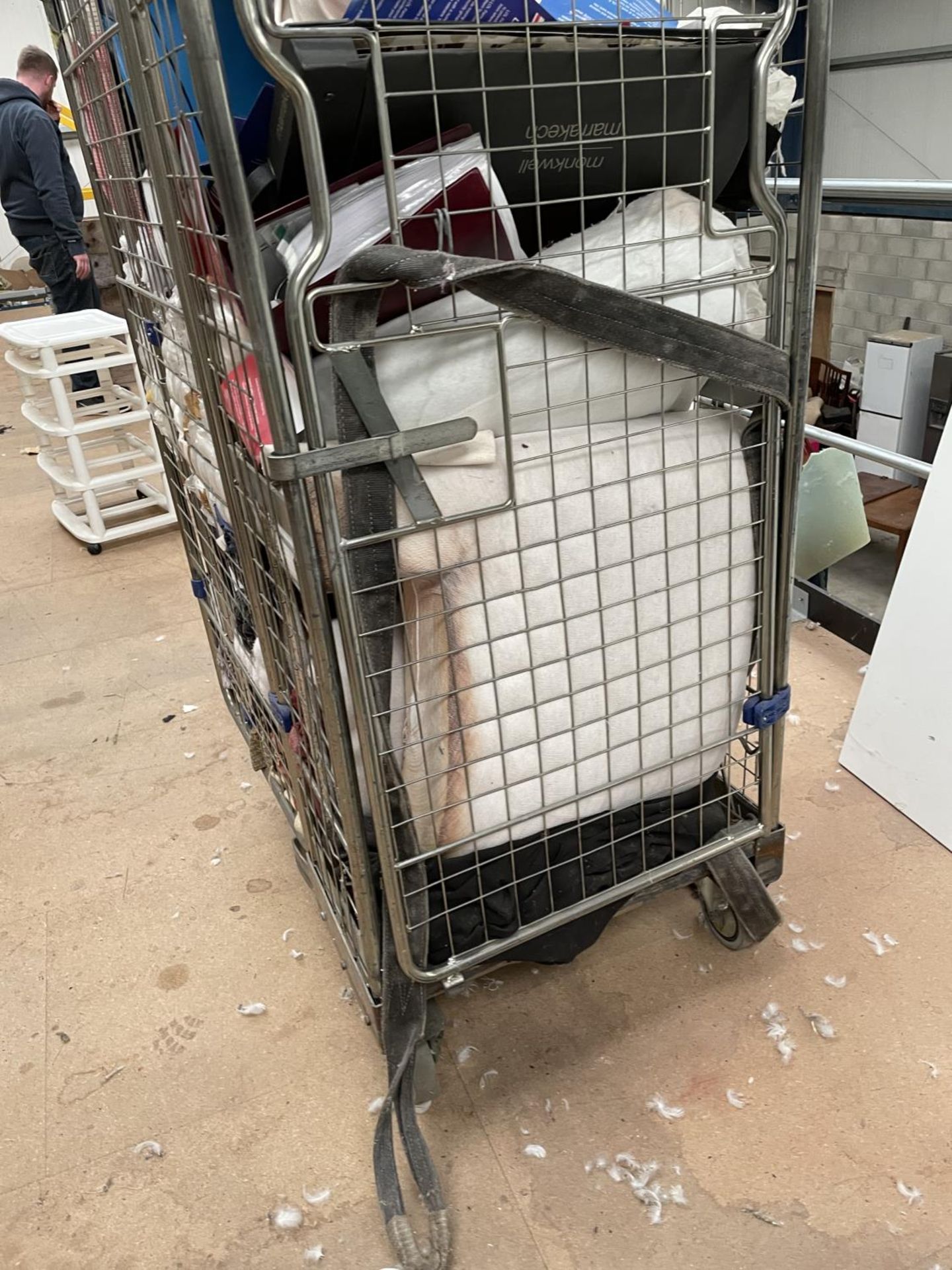 A METAL CAGE ON WHEELS TO INCLUDE CONTENTS OF MATERIAL ETC THIS ITEMS TO BE COLLECTED FROM THE - Image 2 of 2