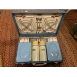 A COMPLETE VINTAGE FOUR PERSON 'BREXTON' PICNIC HAMPER