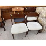 A SET OF FOUR STATEROOM RETRO DINING CHAIRS