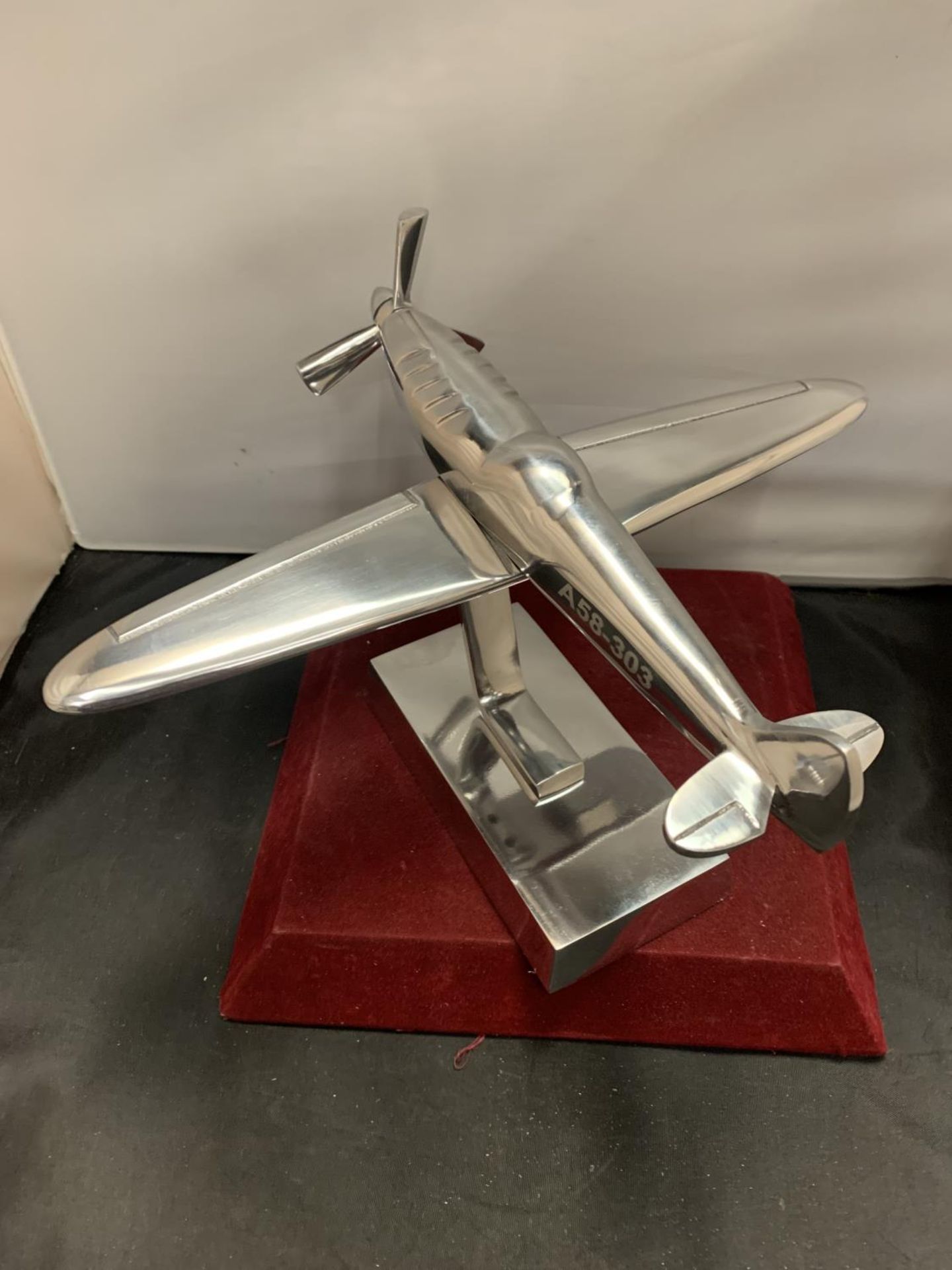 A CHROME MODEL A58-303 AEROPLANE ON A PLINTH OF THE SAME H:23CM - Image 5 of 6