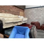 A QUANTITY OF APPROX 17 LEATHER AND UPHOLSTERED CHAIRS AND SOFAS ETC THIS ITEMS TO BE COLLECTED FROM