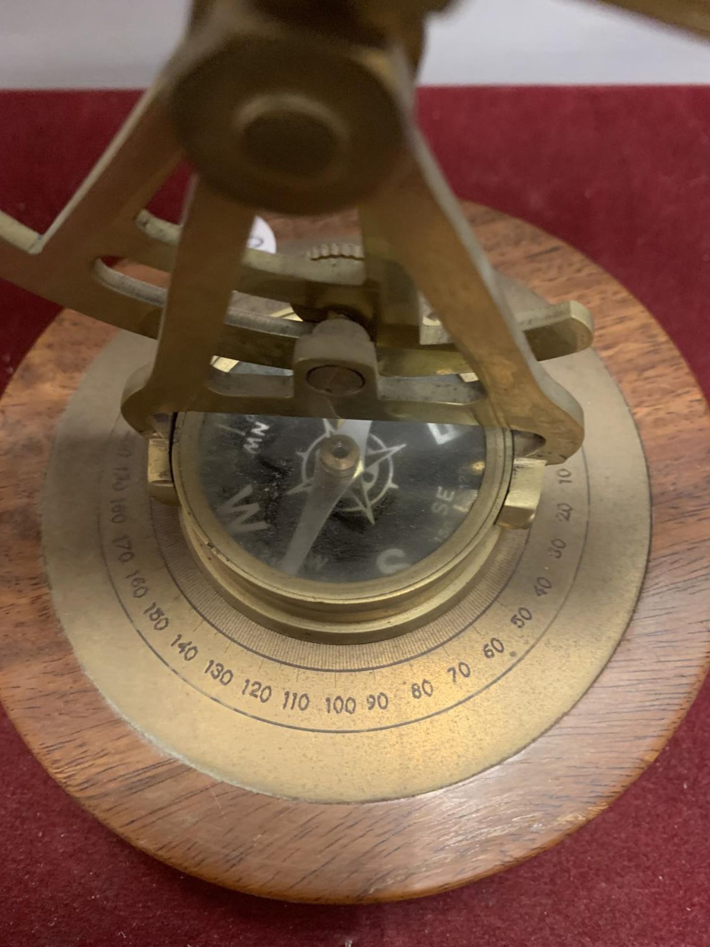 A ROYAL NAUTICAL BRASS ALIDADE WITH COMPASS AND TELESCOPE L:4.5 INCHES - Image 6 of 6