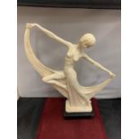 AN ART DECO STYLE FIGURINE SIGNED A SANTINI H:38CM