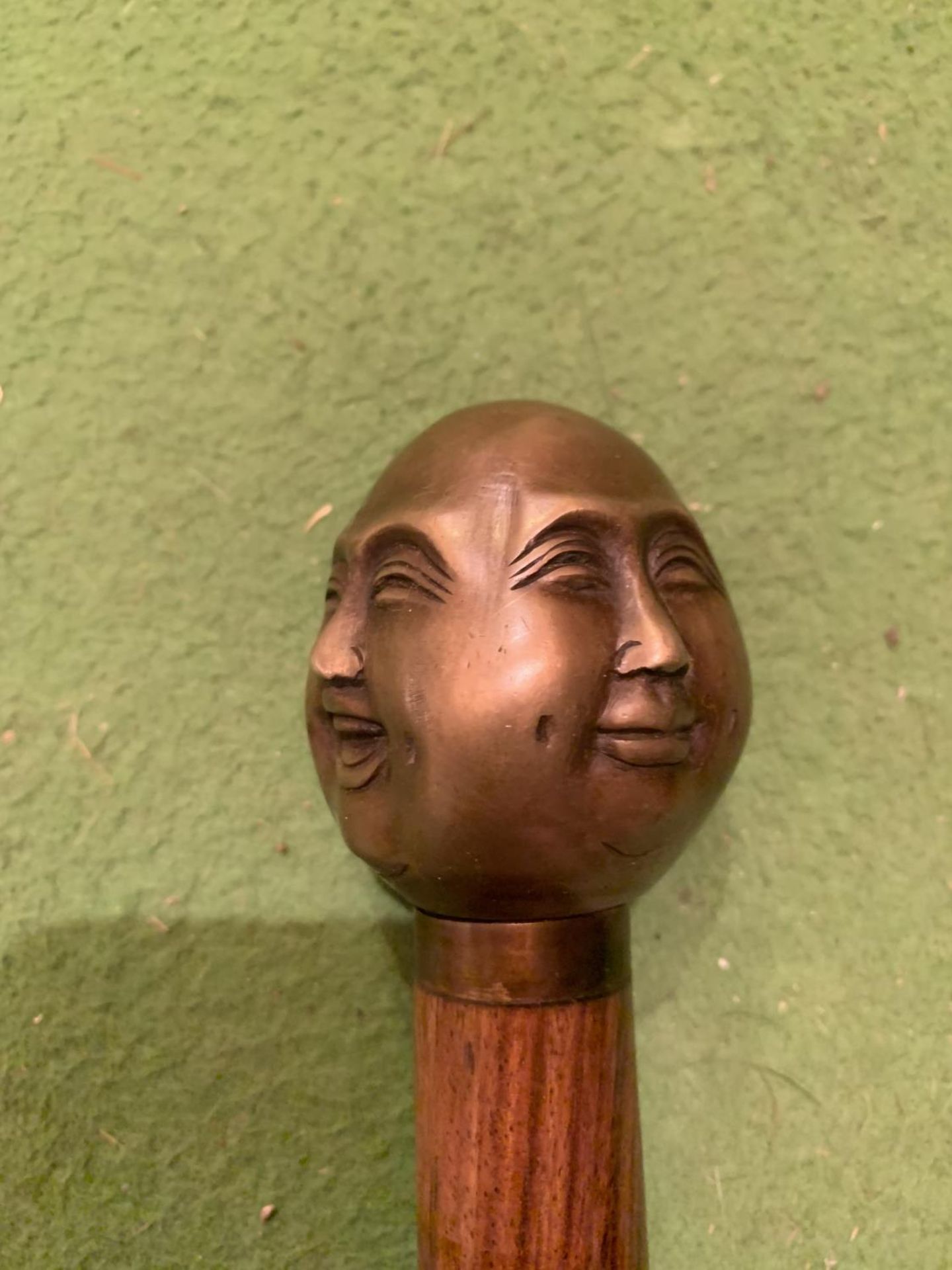 A FOUR FACED BUDDHA TOPPED WALKING STICK - Image 6 of 6