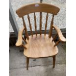 A MODERN FARMHOUSE STYLE ELBOW CHAIR