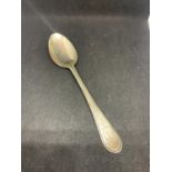 A HALLMARKED SILVER SPOON GROSS WEIGHT APPROXIMATELY 32 GRAMS