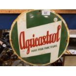 A ROUND ENAMEL AGRICASTROL SIGN