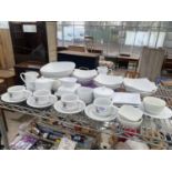 AN ASSORTMENT OF CERAMIC WARE TO INCLUDE ROYAL MOSA COFFEE CUPS AND SAUCERS ETC