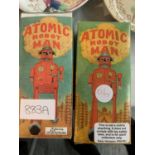 TWO BOXED SCHYLLING WIND UP 'ATOMIC ROBOT MAN' - BOTH WITH KEYS