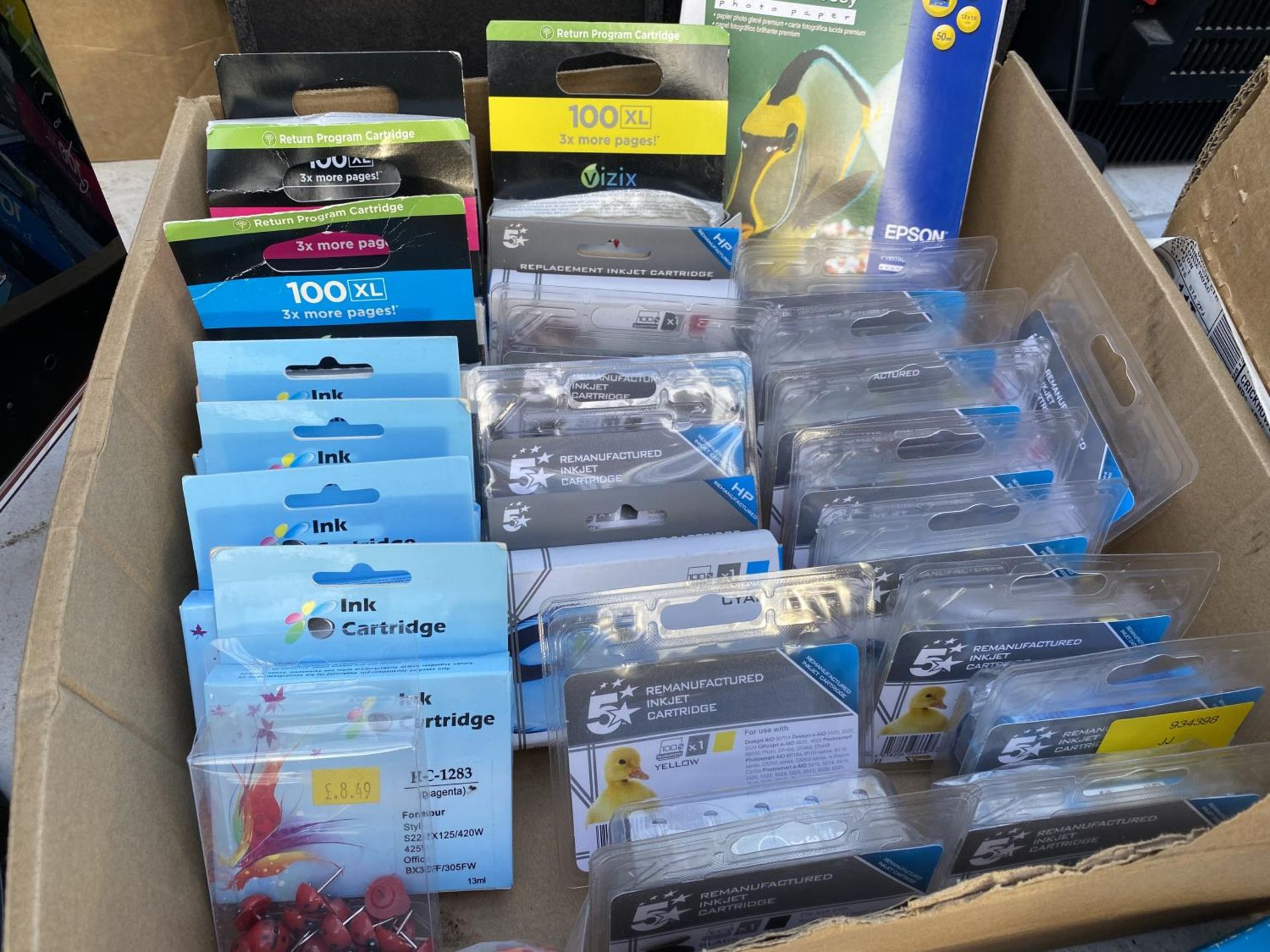 A LARGE QUANTITY OF INK CARTRIDGES, PHOTO PAPER ETC - Image 3 of 3