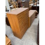 AN ALSTONS FURNITURE 'SANDRINGHAM' CHEST OF TWO SHORT AND THREE LONG DRAWERS AND TWO SMALLER CHESTS