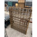 A 72 SECTION BAMBOO WINE RACK