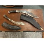 A PAIR KUKRI KNIVES BLADE SIZE 13CMS AND 18CMS